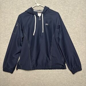Y2K Vintage Rbk‎ Reebok Navy Blue Pullover Hoodie Windbreaker Jacket Men Large